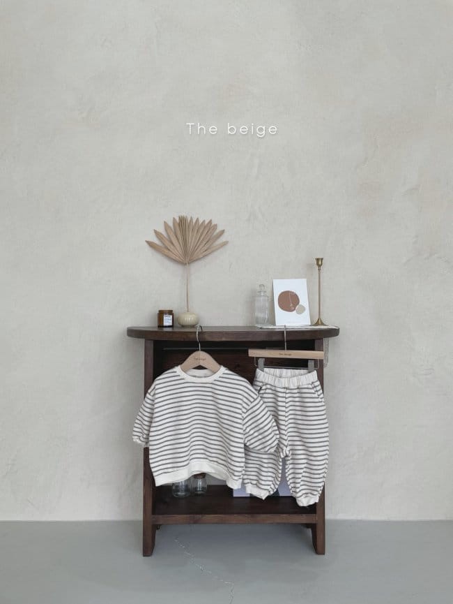 THE BEIGE - Korean Children Fashion - #Kfashion4kids - Stripe Top Bottom Set - 2