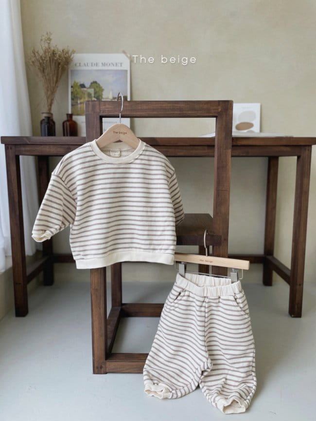 THE BEIGE - Korean Children Fashion - #Kfashion4kids - Stripe Top Bottom Set - 3