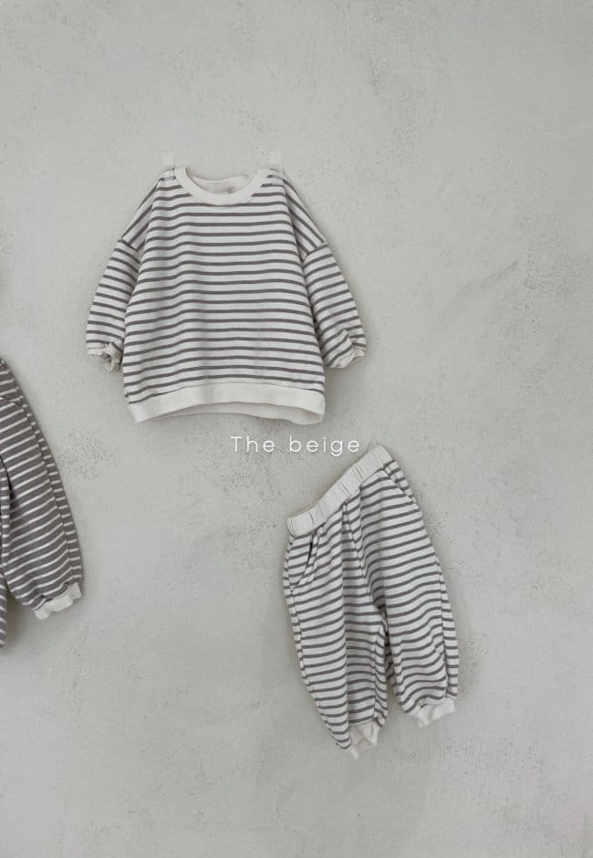 THE BEIGE - Korean Children Fashion - #Kfashion4kids - Stripe Top Bottom Set - 5