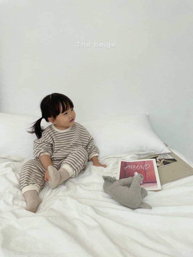 THE BEIGE - Korean Children Fashion - #Kfashion4kids - Stripe Top Bottom Set - 8