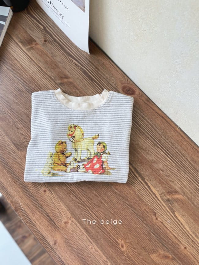 THE BEIGE - Korean Children Fashion - #Kfashion4kids - Print Stripe Tee - 3