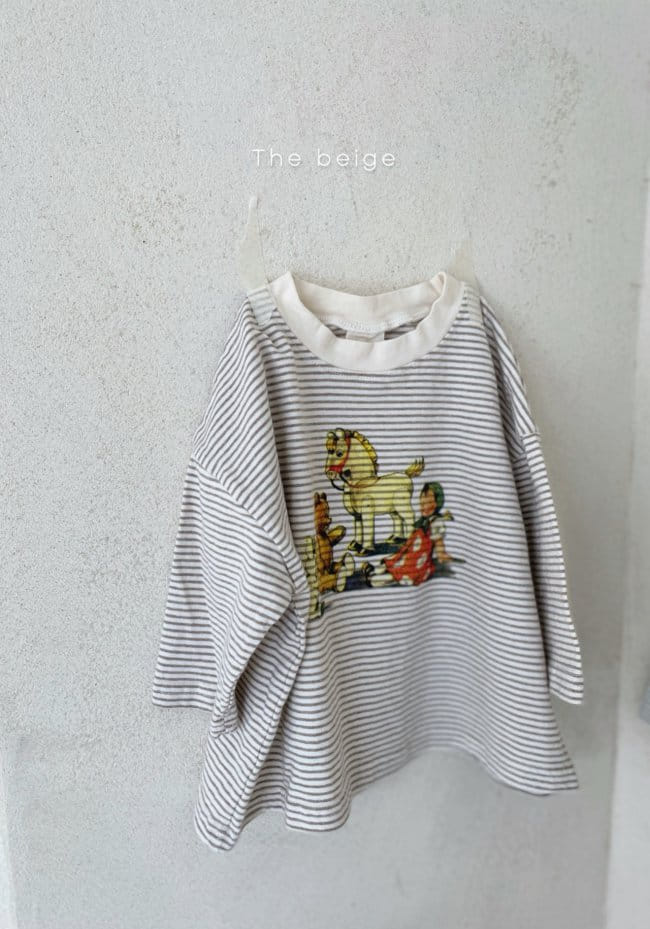 THE BEIGE - Korean Children Fashion - #Kfashion4kids - Print Stripe Tee - 6