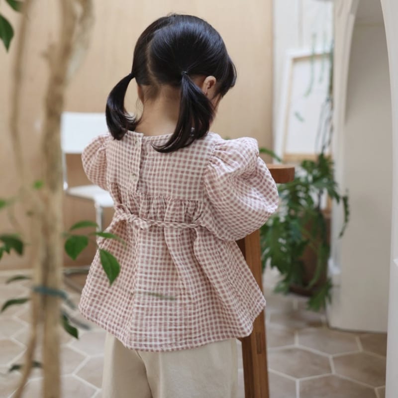 THE BEIGE - Korean Children Fashion - #Kfashion4kids - Puff Ribbon Blouse
