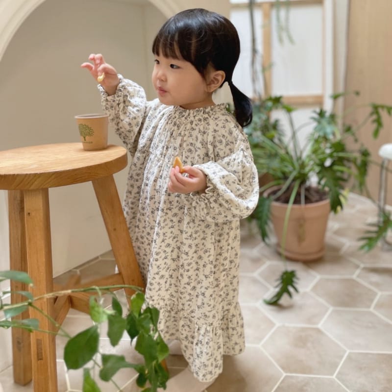 THE BEIGE - Korean Children Fashion - #Kfashion4kids - Flower One-piece