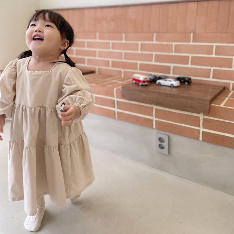 THE BEIGE - Korean Children Fashion - #Kfashion4kids - Corduroy Square One-piece