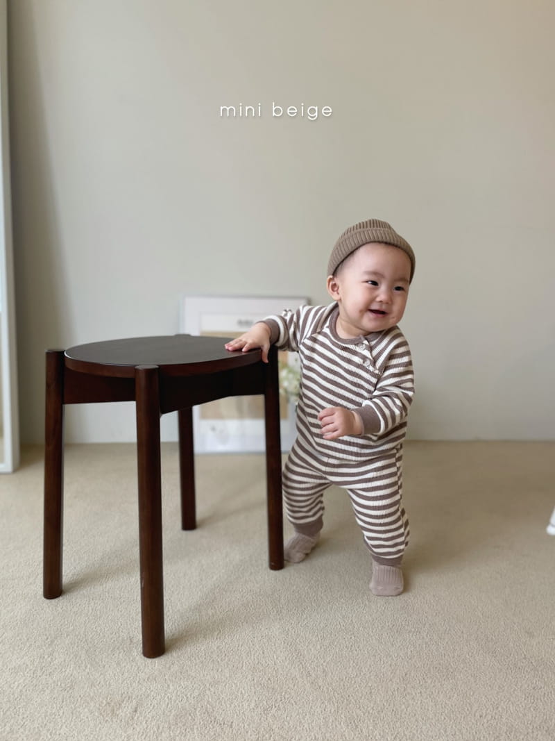 THE BEIGE - Korean Children Fashion - #Kfashion4kids - Waffle Stripe Top Bottom Set - 11