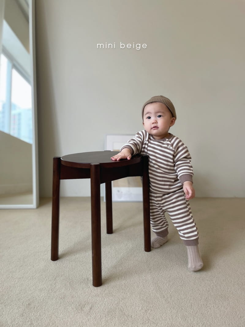 THE BEIGE - Korean Children Fashion - #Kfashion4kids - Waffle Stripe Top Bottom Set - 9