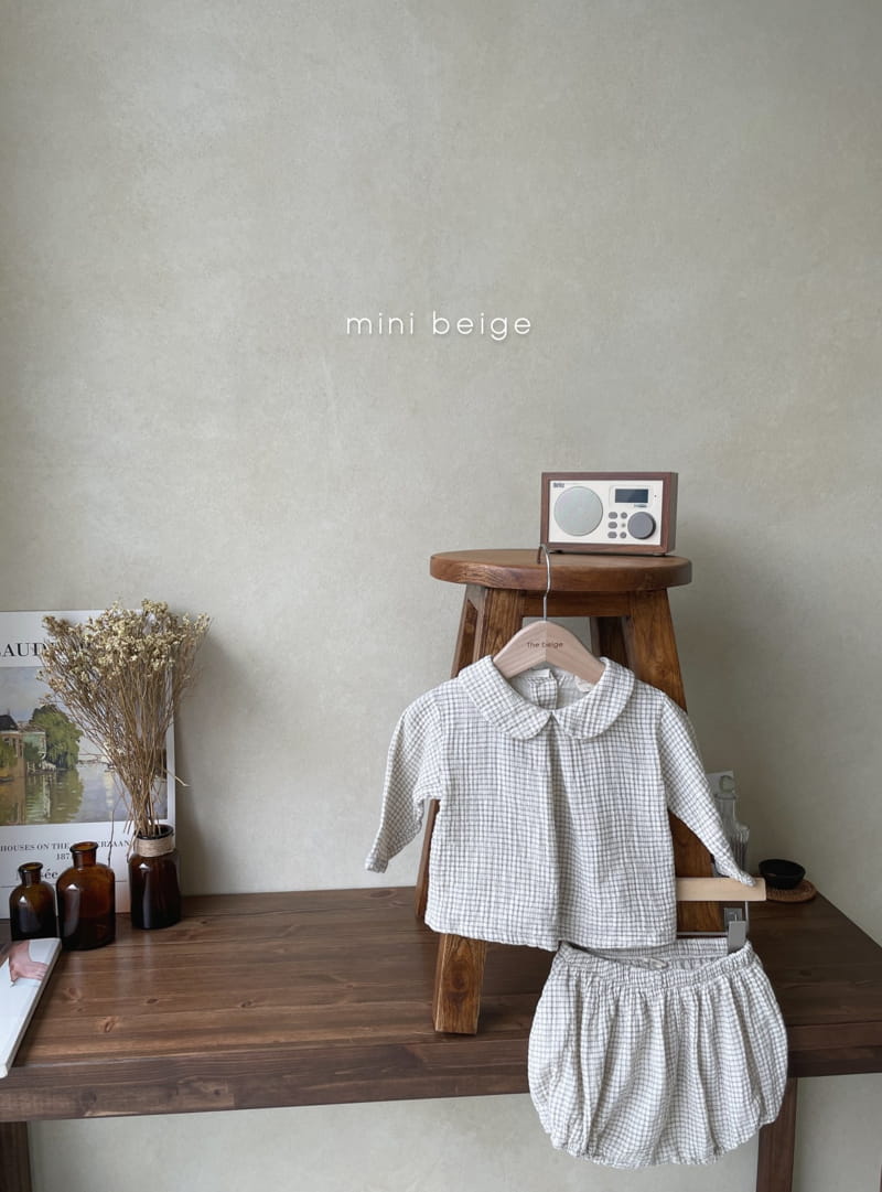 THE BEIGE - Korean Children Fashion - #Kfashion4kids - Double Check Top Bloomer Set - 2
