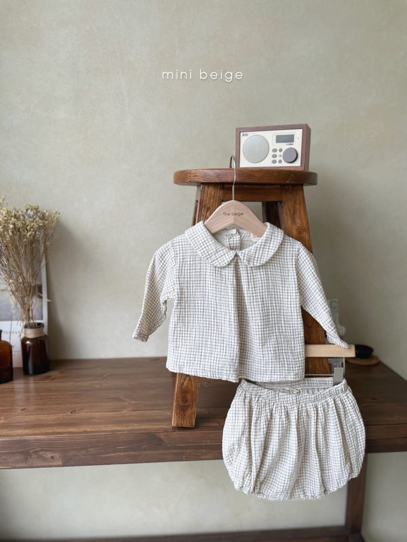 THE BEIGE - Korean Children Fashion - #Kfashion4kids - Double Check Top Bloomer Set - 3