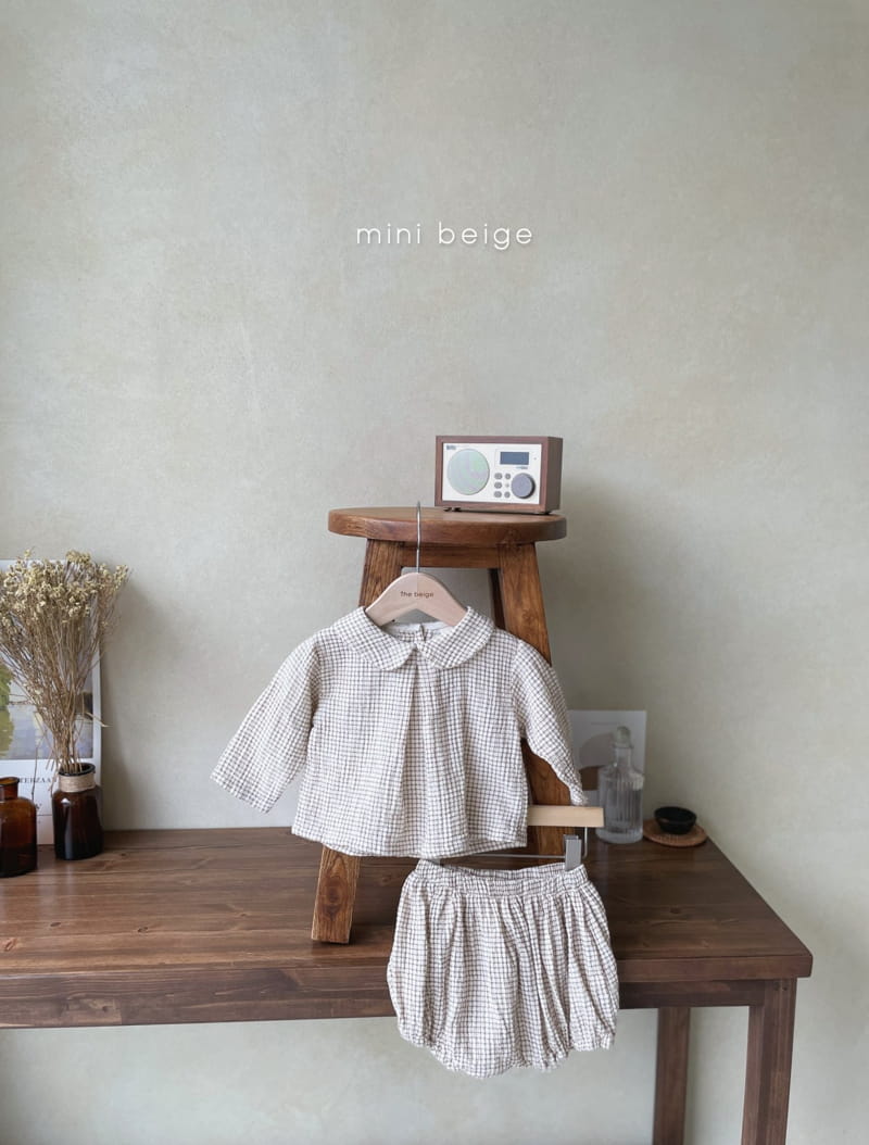 THE BEIGE - Korean Children Fashion - #Kfashion4kids - Double Check Top Bloomer Set - 4