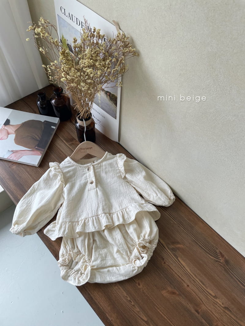 THE BEIGE - Korean Children Fashion - #Kfashion4kids - Frill Top Bloomer Set