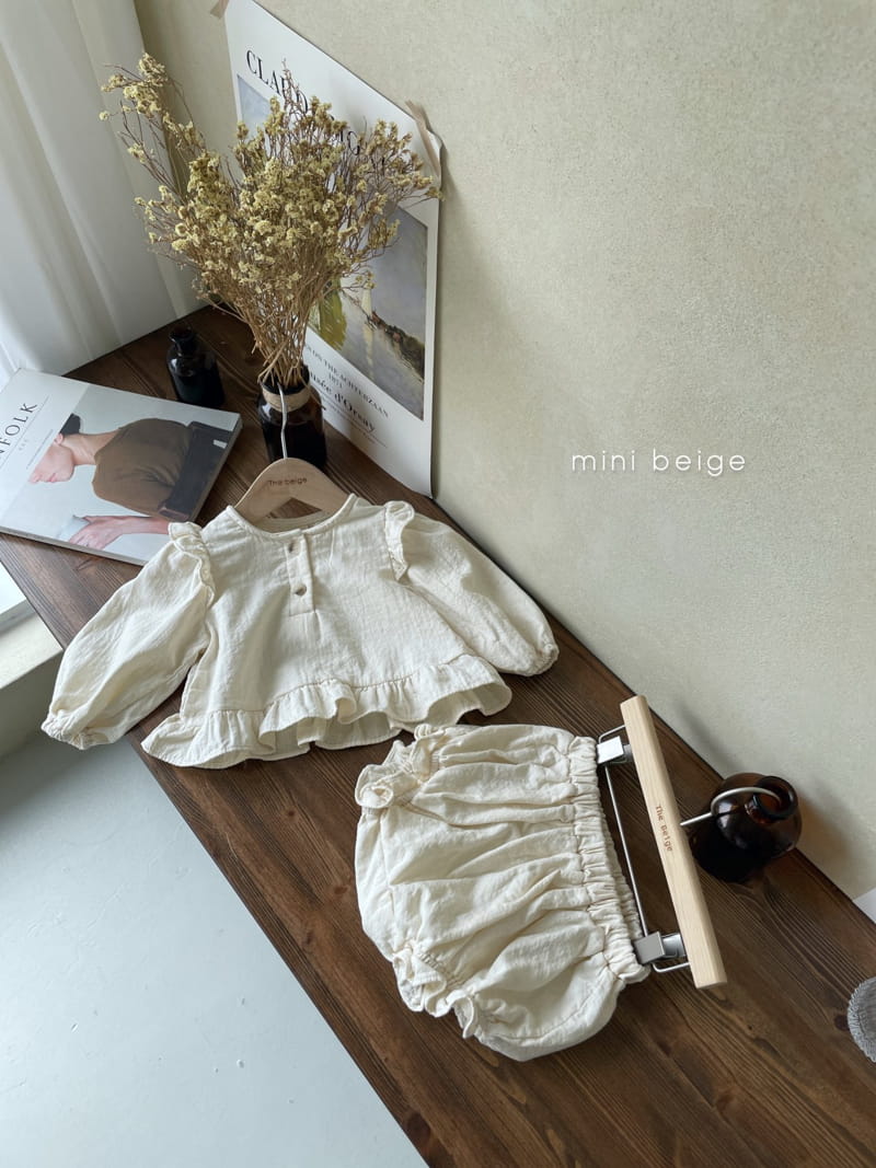 THE BEIGE - Korean Children Fashion - #Kfashion4kids - Frill Top Bloomer Set - 2
