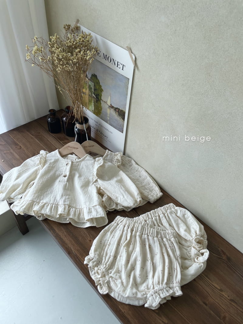 THE BEIGE - Korean Children Fashion - #Kfashion4kids - Frill Top Bloomer Set - 3