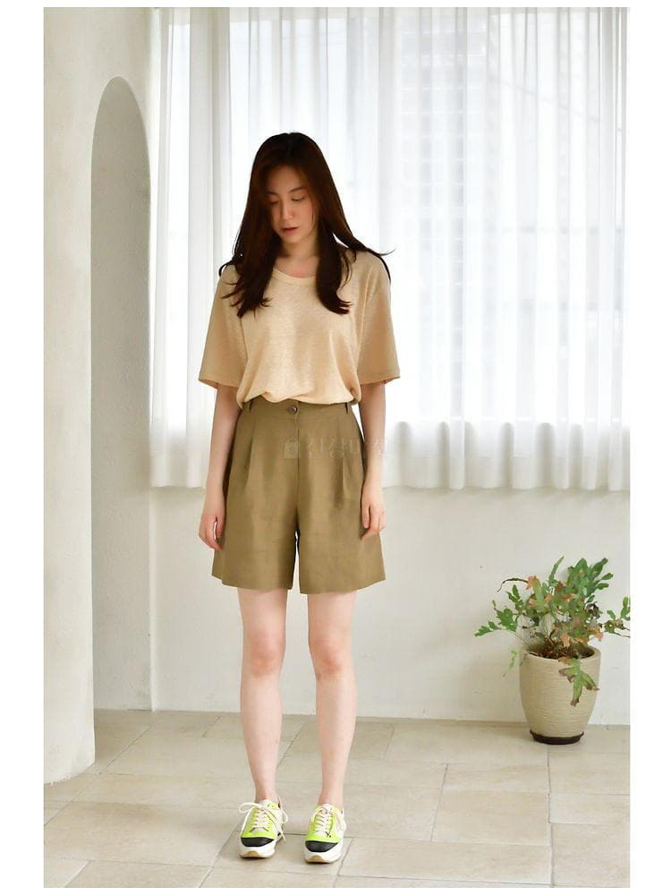 UERE - Korean Children Fashion - #Kfashion4kids - Linen Half-length Pants
