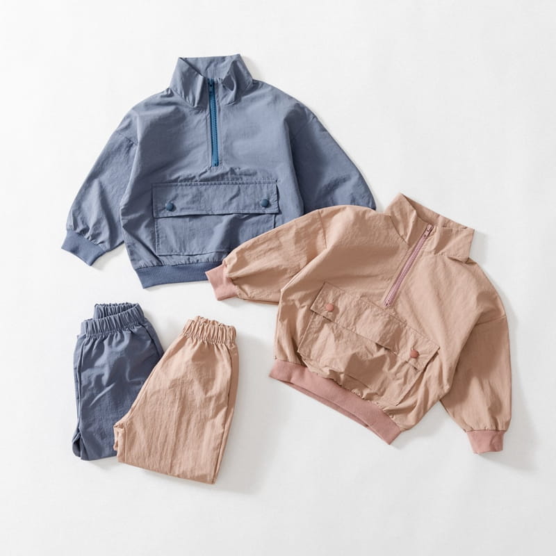U&I - Korean Children Fashion - #Kfashion4kids - Kangaroo Zip-up Set - 4