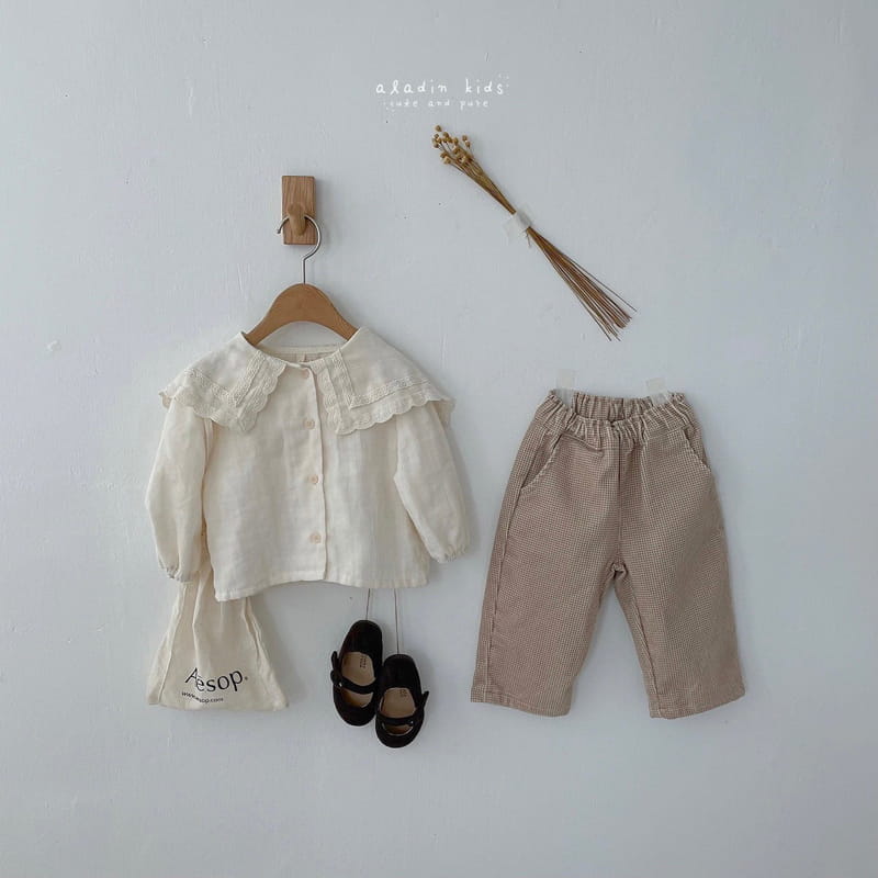 ALADIN - Korean Children Fashion - #Kfashion4kids - Flower Check Pants - 5