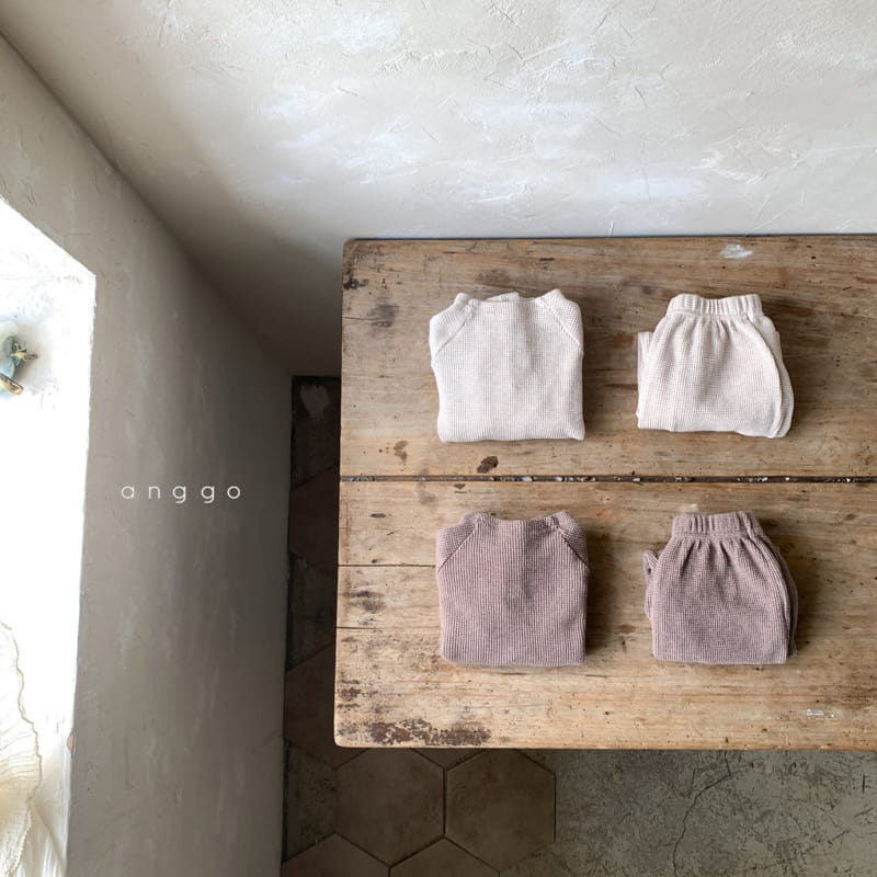 ANGGO - Korean Children Fashion - #Kfashion4kids - Croissant Top Bottom Set - 3