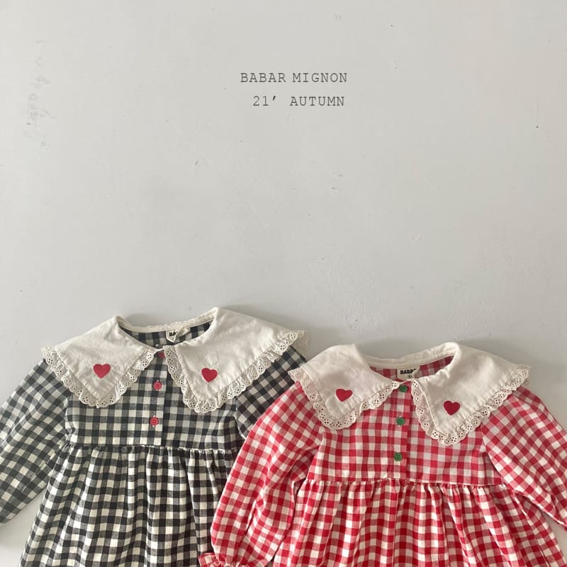 BABAR MIGNON - Korean Children Fashion - #Kfashion4kids - Heart Embroidery One-piece