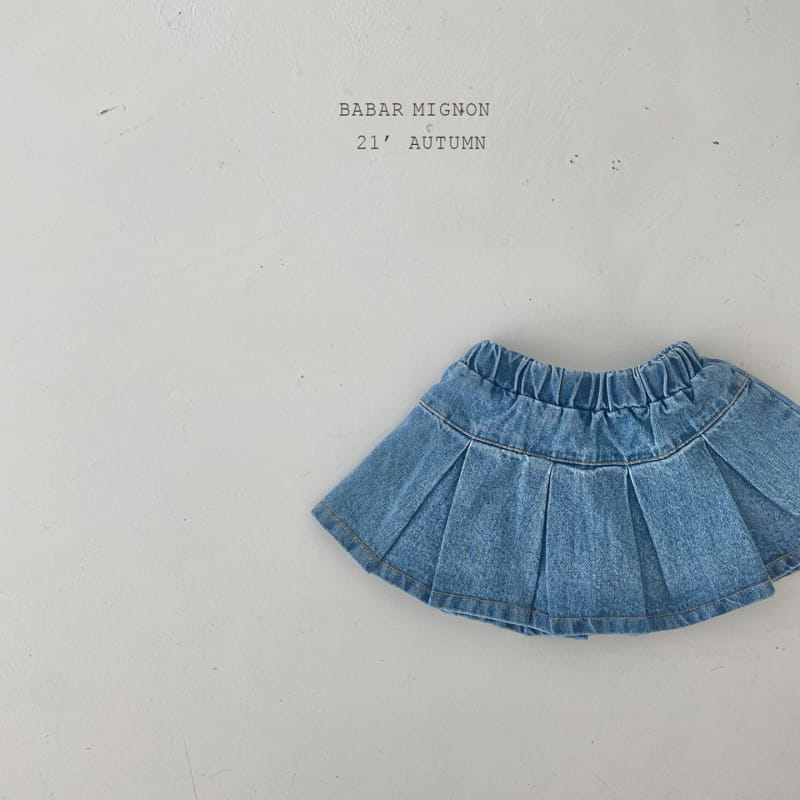 BABAR MIGNON - Korean Children Fashion - #Kfashion4kids - Pleats Denim Skirt
