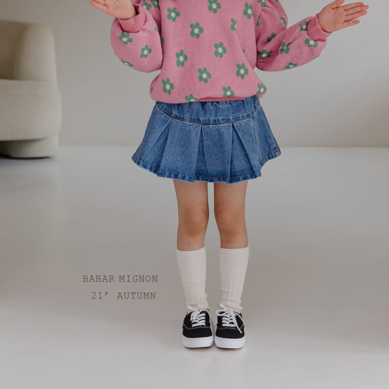 BABAR MIGNON - Korean Children Fashion - #Kfashion4kids - Pleats Denim Skirt - 10