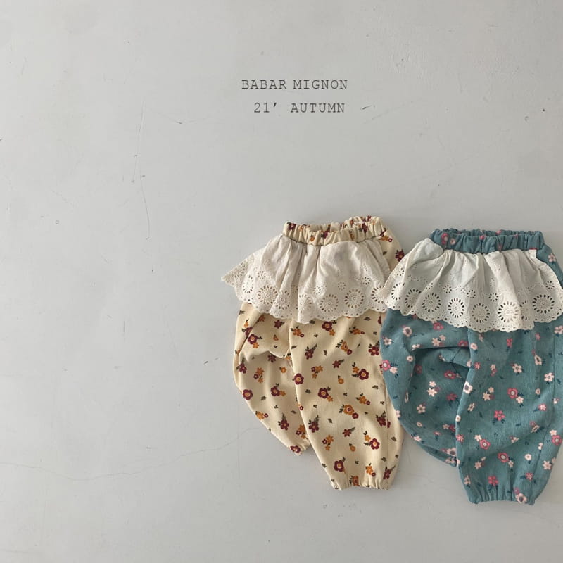 BABAR MIGNON - Korean Children Fashion - #Kfashion4kids - Lace Floral Pants
