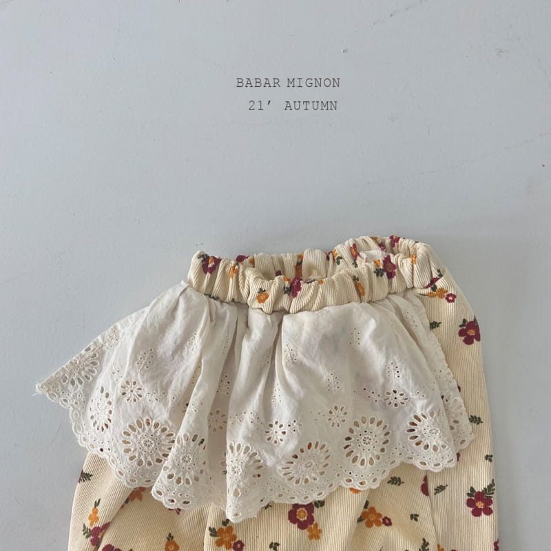 BABAR MIGNON - Korean Children Fashion - #Kfashion4kids - Lace Floral Pants - 12