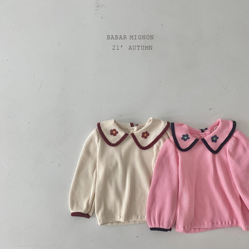 BABAR MIGNON - Korean Children Fashion - #Kfashion4kids - Flower Collar Tee