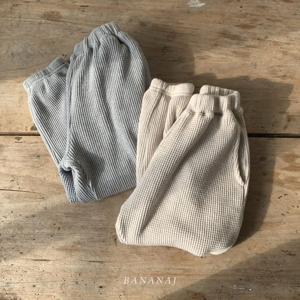BANANA J - Korean Children Fashion - #Kfashion4kids - Adult Waffle Span Jogger Pants