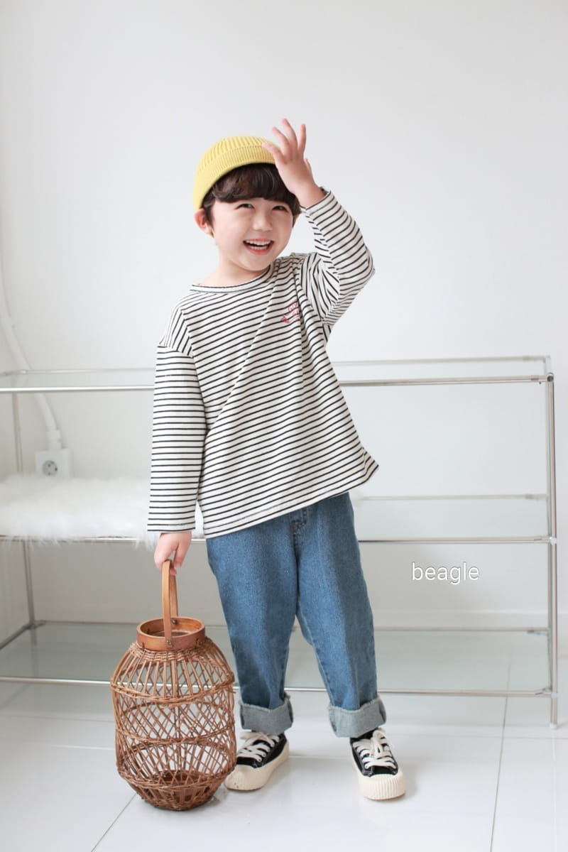 BEAGLE - Korean Children Fashion - #Kfashion4kids - Finger Stripe Tee - 7