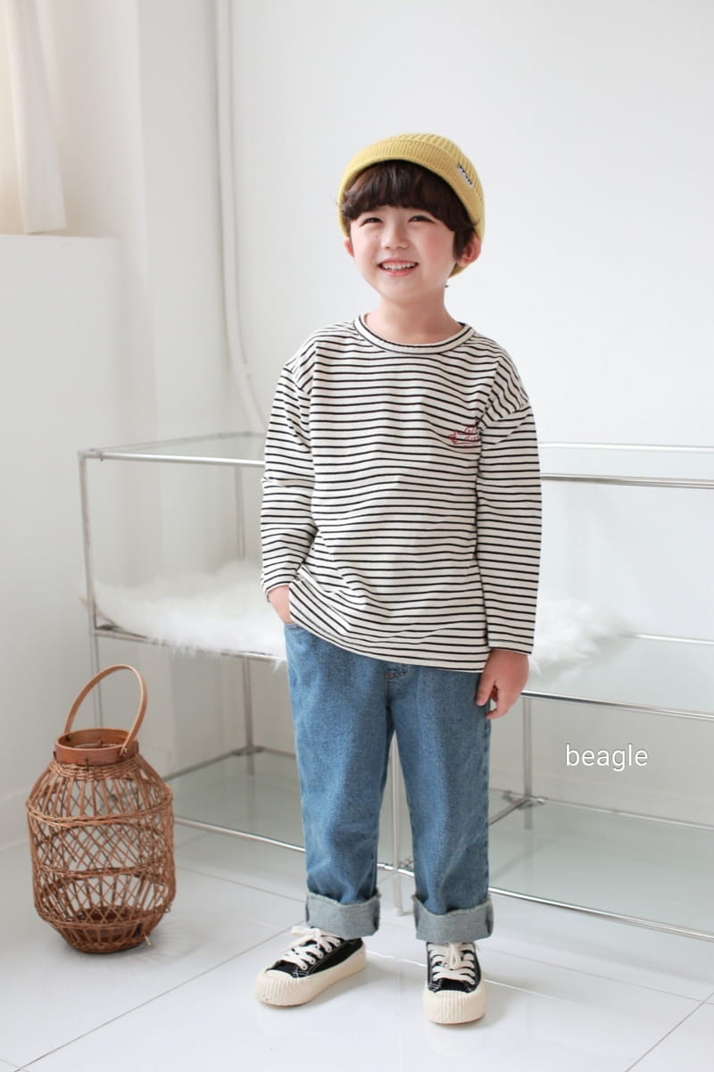 BEAGLE - Korean Children Fashion - #Kfashion4kids - Finger Stripe Tee - 9