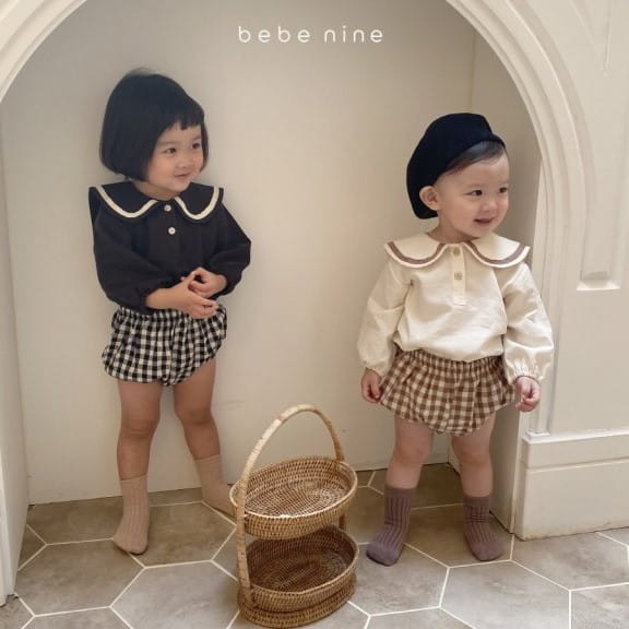 BEBE NINE - Korean Children Fashion - #Kfashion4kids - Check Top Bloomer Set