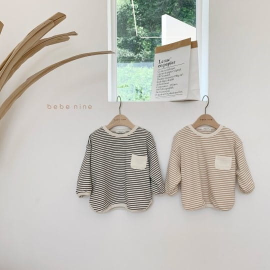 BEBE NINE - Korean Children Fashion - #Kfashion4kids - Pocket Stripes Tee