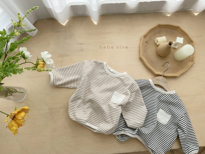 BEBE NINE - Korean Children Fashion - #Kfashion4kids - Pocket Stripes Tee - 6