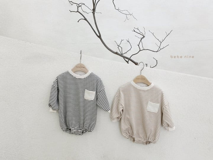 BEBE NINE - Korean Children Fashion - #Kfashion4kids - Pocket Stripes Bodysuit - 11