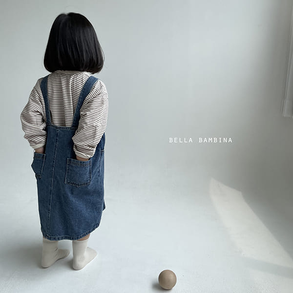 BELLA BAMBINA - Korean Children Fashion - #Kfashion4kids - Rose Denim Dungarees One-piece