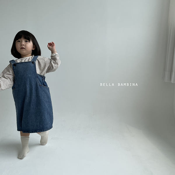 BELLA BAMBINA - Korean Children Fashion - #Kfashion4kids - Rose Denim Dungarees One-piece - 3