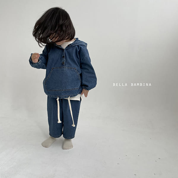 BELLA BAMBINA - Korean Children Fashion - #Kfashion4kids - Denim Denim Anorak Hoody Tee - 6