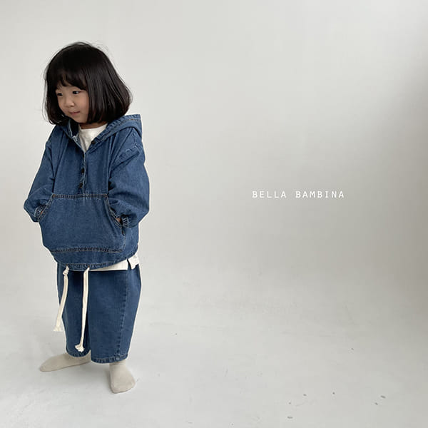 BELLA BAMBINA - Korean Children Fashion - #Kfashion4kids - Denim Anorak Hoody Bottom Set - 2