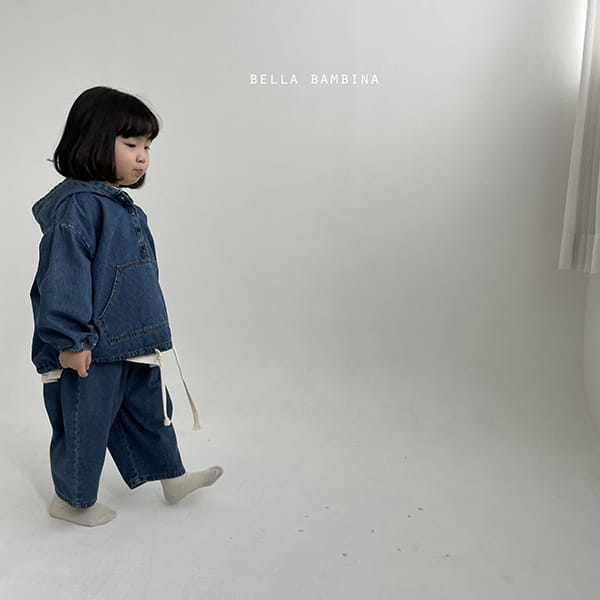 BELLA BAMBINA - Korean Children Fashion - #Kfashion4kids - Denim Anorak Hoody Bottom Set - 4