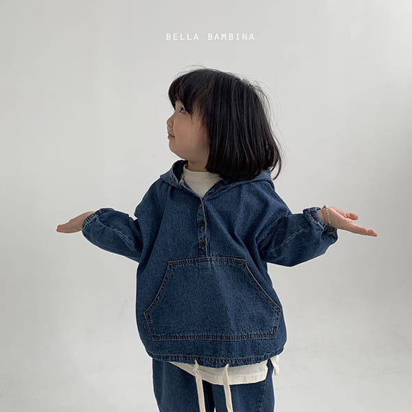 BELLA BAMBINA - Korean Children Fashion - #Kfashion4kids - Denim Anorak Hoody Bottom Set - 5