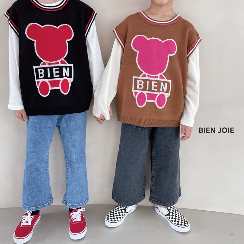 BIEN JOIE - Korean Children Fashion - #Kfashion4kids - Bear Knit Vest - 10