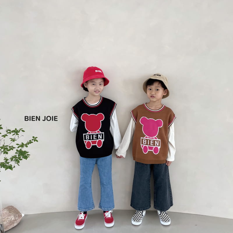 BIEN JOIE - Korean Children Fashion - #Kfashion4kids - Bear Knit Vest - 12