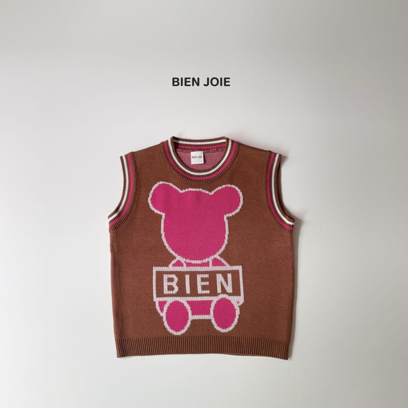 BIEN JOIE - Korean Children Fashion - #Kfashion4kids - Bear Knit Vest - 6