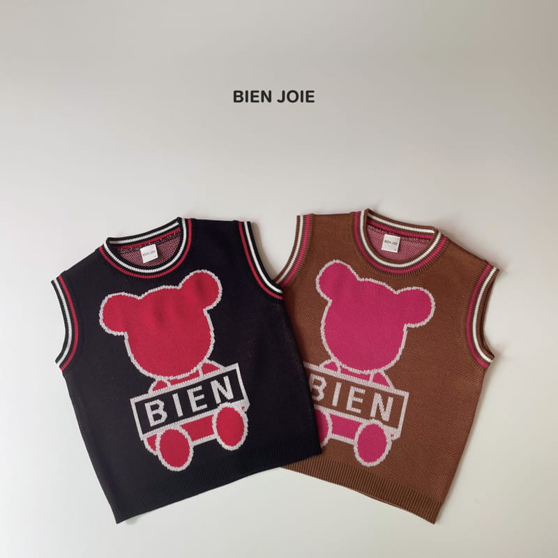BIEN JOIE - Korean Children Fashion - #Kfashion4kids - Bear Knit Vest - 7