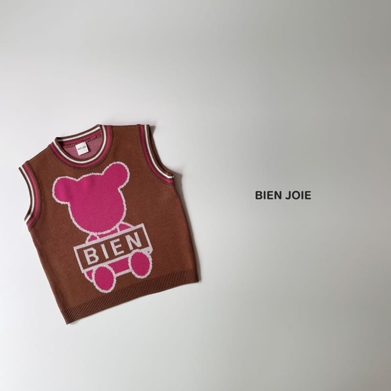 BIEN JOIE - Korean Children Fashion - #Kfashion4kids - Bear Knit Vest - 8