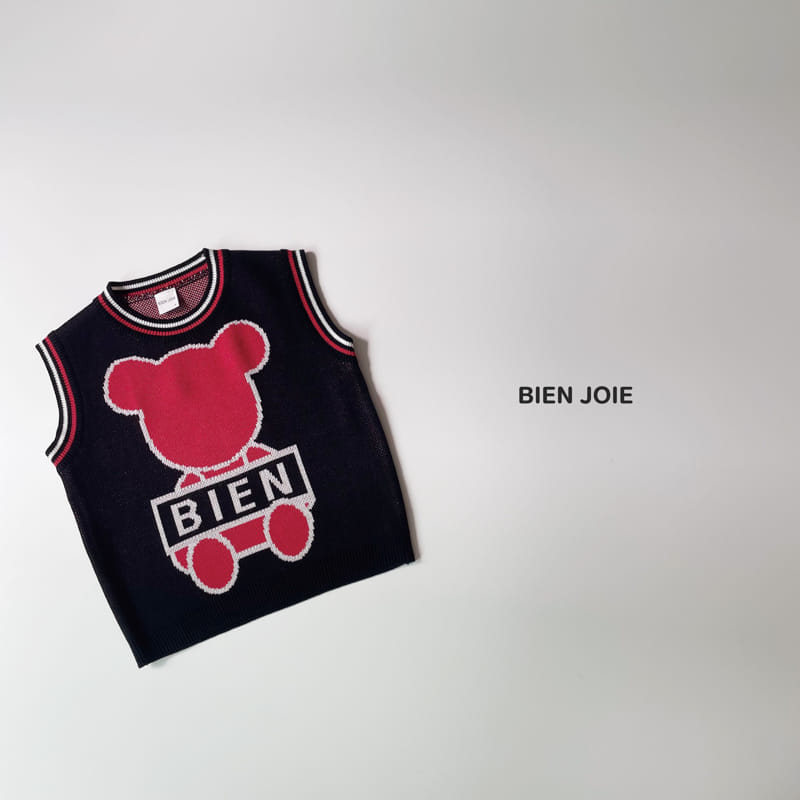 BIEN JOIE - Korean Children Fashion - #Kfashion4kids - Bear Knit Vest - 9