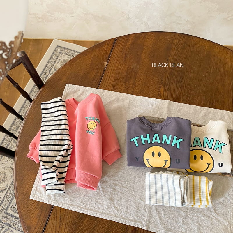 BLACK BEAN - Korean Children Fashion - #Kfashion4kids - Thank You Bebe Top Bottom Set - 8