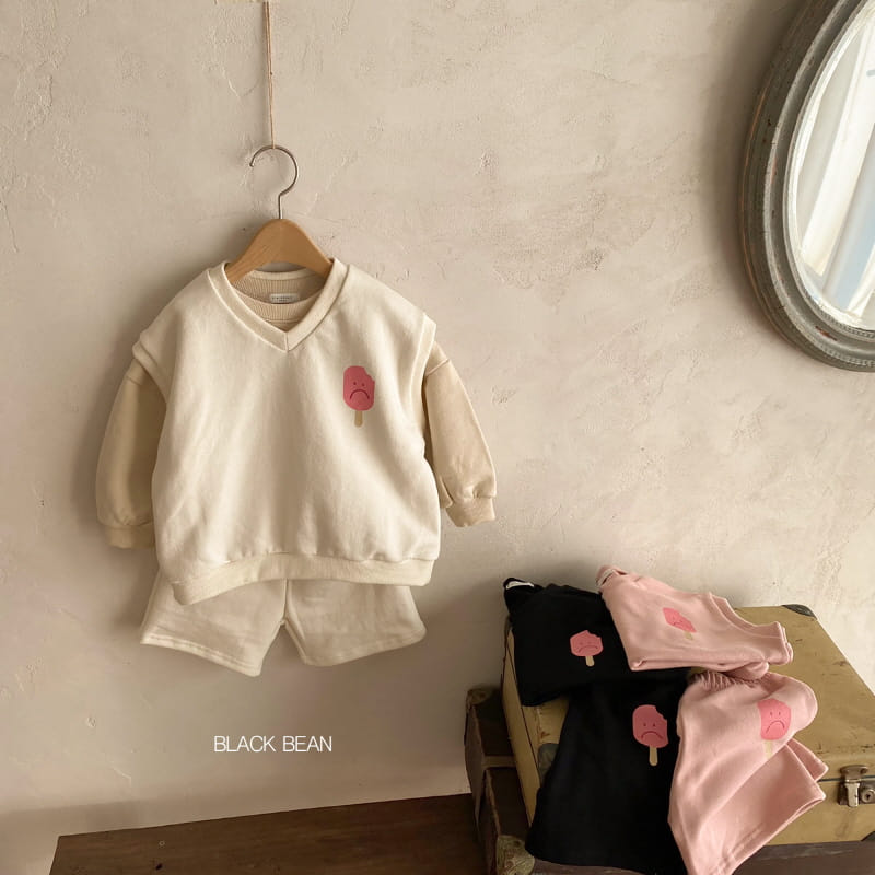 BLACK BEAN - Korean Children Fashion - #Kfashion4kids - Cream Top Bottom Set - 4