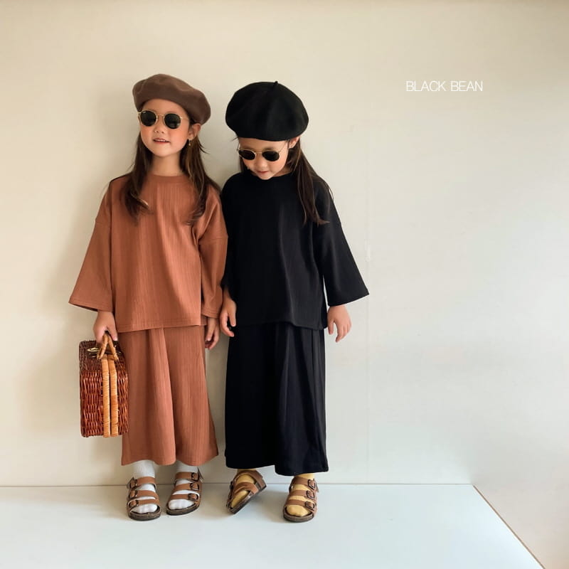 BLACK BEAN - Korean Children Fashion - #Kfashion4kids - Bar Code Top Bottom Set with Mom - 4