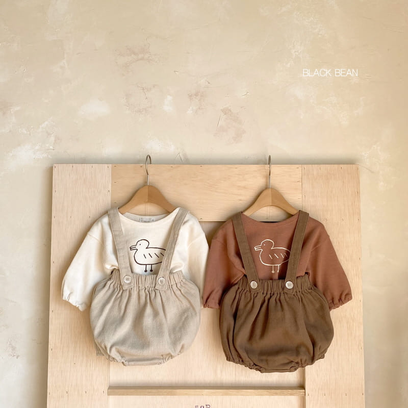 BLACK BEAN - Korean Children Fashion - #Kfashion4kids - Bird Top Dungarees Set